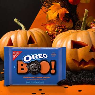 OREO Orange Creme Chocolate Sandwich Cookies, Limited Edition, Halloween Cookies, 3 Packs