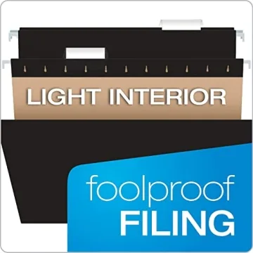 Pendaflex Black Hanging File Folders - 50 Pack for Organization