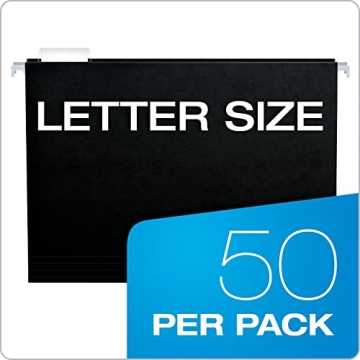 Pendaflex Black Hanging File Folders - 50 Pack for Organization