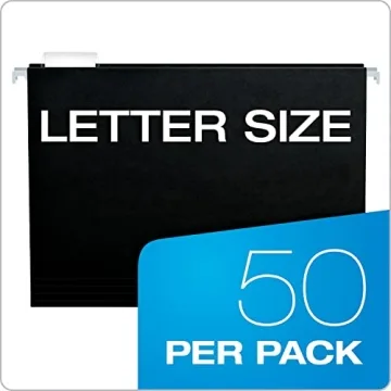 Pendaflex Black Hanging File Folders - 50 Pack for Organization