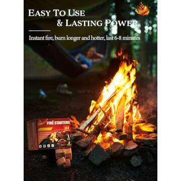 Nvkrvks Fire Starter, Easy-Burning Fire Starter Squares for Wood Stoves, Campfires, Grill Pit and Fi...