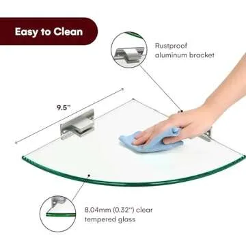 GeekDigg 2-Pack Glass Shelf Shower Caddie, Adhesive Shower Caddy Shower Shelves for Inside Shower, N...