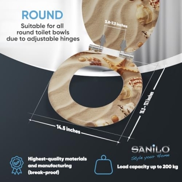 Sanilo Round Toilet Seat with Soft Close Features