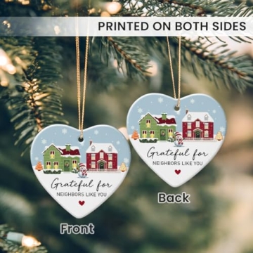 Heart-Shaped Ceramic Christmas Ornaments - 2024