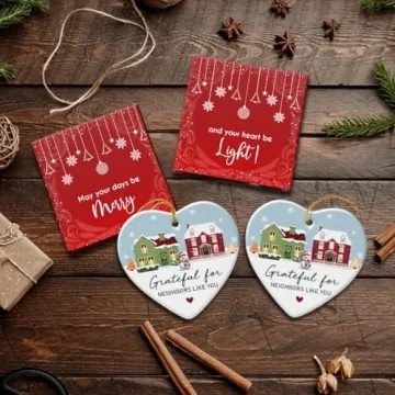 Heart-Shaped Ceramic Christmas Ornaments - 2024