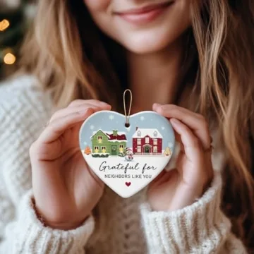 Heart-Shaped Ceramic Christmas Ornaments - 2024