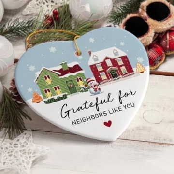 Heart-Shaped Ceramic Christmas Ornaments - 2024