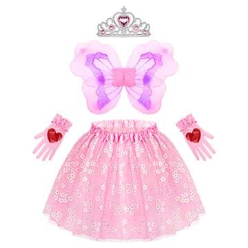 STOPKLAS Little Girls Dress Up Costume Set, Fairy and Mermaid Princess Dress Up Clothes Pretend Play Costume for Toddler Girl 3 4 5 6