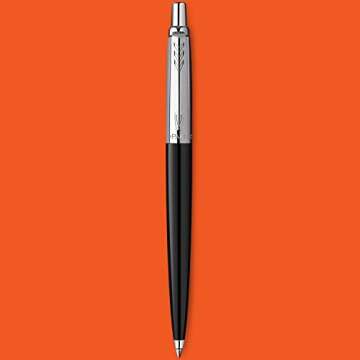 Parker Jotter Originals Ballpoint Pen, Classic Black Finish, Medium Nib, Blue Ink, Blister Pack