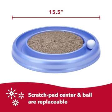 Coastal Pet Turbo Scratcher Cat Toy - Cardboard Cat Scratcher Pad with Cat Toy Ball Track and Catnip (1 Pack)