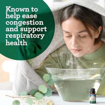 GuruNanda Eucalyptus Essential Oil -100% Pure, Natural and Undiluted Aromatherapy Oil for Diffusers - Aids in Congestion Relief - Perfect for Massages (0.5 Fl Oz)