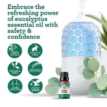GuruNanda Eucalyptus Essential Oil -100% Pure, Natural and Undiluted Aromatherapy Oil for Diffusers - Aids in Congestion Relief - Perfect for Massages (0.5 Fl Oz)