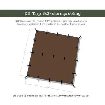 DD Tarp 3x3 - Lightweight Waterproof Camping Tarp