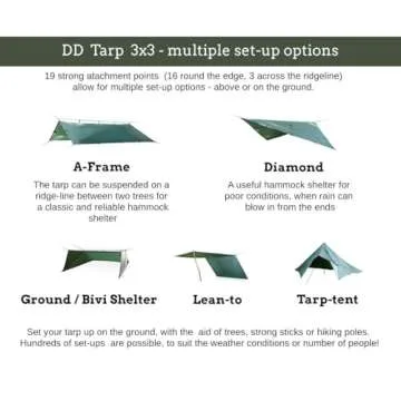 DD Tarp 3x3 - Lightweight Waterproof Camping Tarp