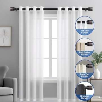 Wood Curtain Rods for Windows: 1 Inch Diameter Heavy Duty Adjustable Curtain Rod 48" to 84", Decorative Single Window Curtain Rods with Imitation Wood Grain Finials,Window Drapery Rod for Bedroom