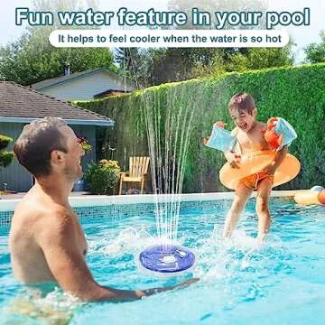 ChlorStar Floating Pool Fountain with Underwater Light Show,Pool Water Fountain Pump for Pond With Rechargeable Battery Powered,2 Modes Spray Pool Waterfall Fountain for Inground Above Ground Pool-1pc