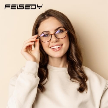 FEISEDY Oval Blue Light Glasses Stylish Lightweight Eyewear