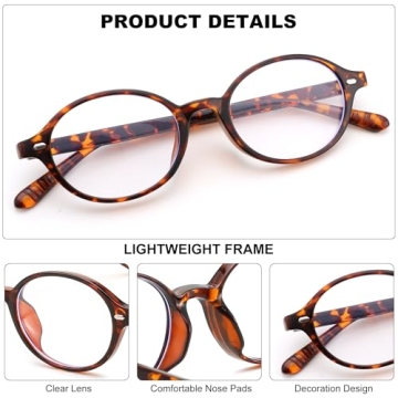 FEISEDY Oval Blue Light Glasses Stylish Lightweight Eyewear