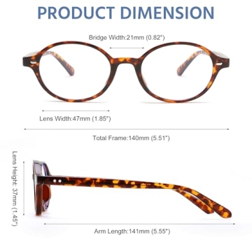 FEISEDY Oval Blue Light Glasses Stylish Lightweight Eyewear