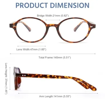 FEISEDY Oval Blue Light Glasses Stylish Lightweight Eyewear