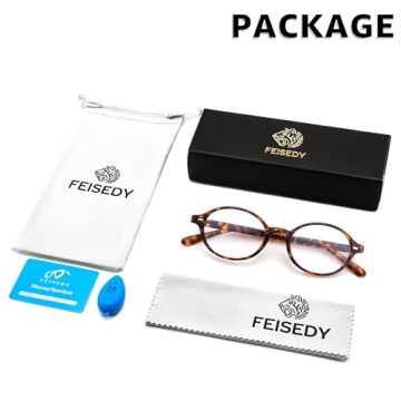 FEISEDY Oval Blue Light Glasses Stylish Lightweight Eyewear