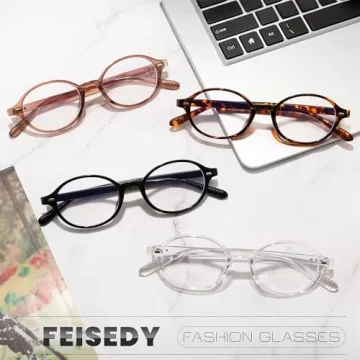 FEISEDY Oval Blue Light Glasses Stylish Lightweight Eyewear
