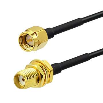 Superbat RF Coaxial SMA Male to SMA Female Bulkhead Cable 9.8ft with Adapt Kit