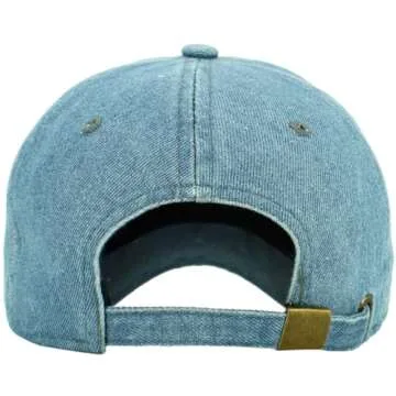 KB-LOW MDM Classic Cotton Dad Hat Adjustable Plain Cap. Polo Style Low Profile (Unstructured) (Classic) Medium Denim Adjustable