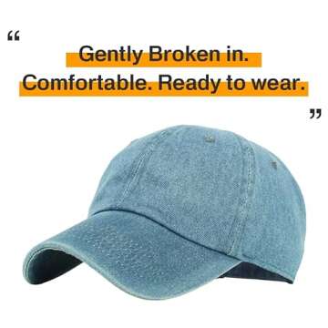 KB-LOW MDM Classic Cotton Dad Hat Adjustable Plain Cap. Polo Style Low Profile (Unstructured) (Classic) Medium Denim Adjustable