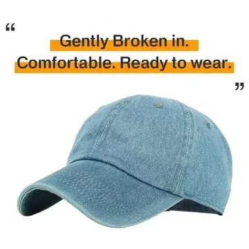 KB-LOW MDM Classic Cotton Dad Hat Adjustable Plain Cap. Polo Style Low Profile (Unstructured) (Classic) Medium Denim Adjustable