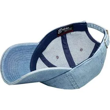 KB-LOW MDM Classic Cotton Dad Hat Adjustable Plain Cap. Polo Style Low Profile (Unstructured) (Classic) Medium Denim Adjustable