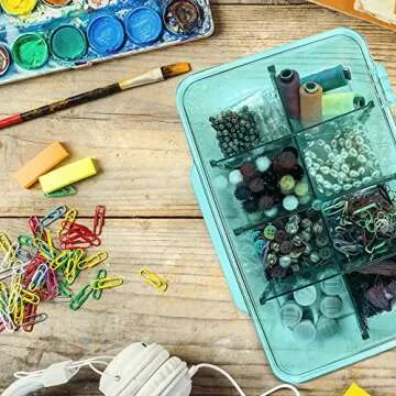 Utopia Home 3 Pack Tea Bag Organizer - Stackable Tea Bag Storage Organizer with Clear Top Lid- Tea bag holder For Counter tops, Kitchen Cabinets, Pantry, Sweeteners (Aqua)