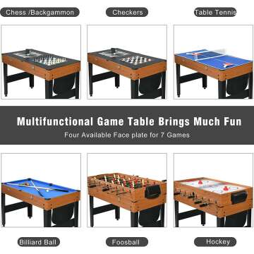 RayChee 7-in-1 Multi-Game Table for Family Fun