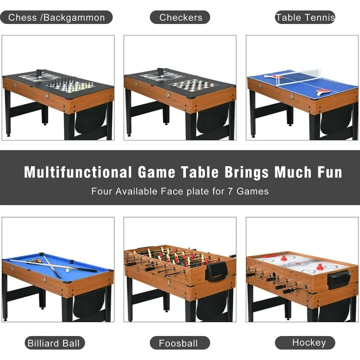 RayChee 7-in-1 Multi-Game Table for Family Fun