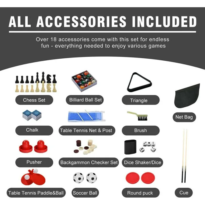 RayChee 7-in-1 Multi-Game Table for Family Fun