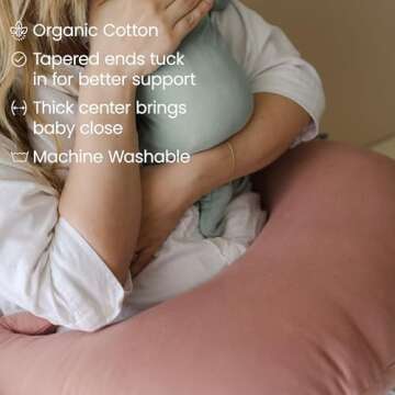 Snuggle Me Organic Nursing Pillow - Bottle & Breastfeeding Pillow with Organic Cotton Cover & Fiberf...