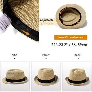 Womens Short Brim Straw Sun Hat - Packable & Stylish