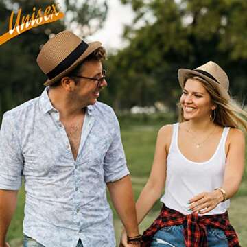 Womens Short Brim Straw Sun Hat - Packable & Stylish