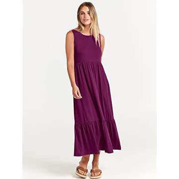 ANRABESS Women Summer Sleeveless Tiered Maxi Dress