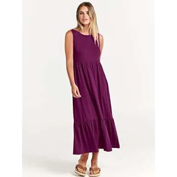 ANRABESS Women Summer Sleeveless Tiered Maxi Dress