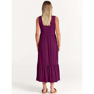 ANRABESS Women Summer Sleeveless Tiered Maxi Dress