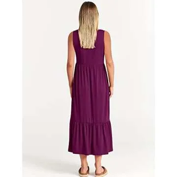 ANRABESS Women Summer Sleeveless Tiered Maxi Dress