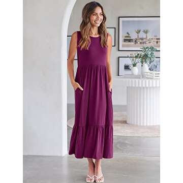 ANRABESS Women Summer Sleeveless Tiered Maxi Dress