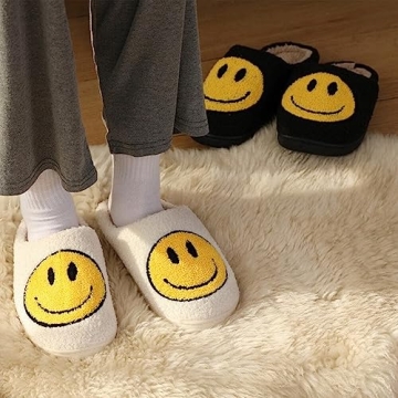 dubuto Smile Face Slippers for Kids - Plush and Cozy