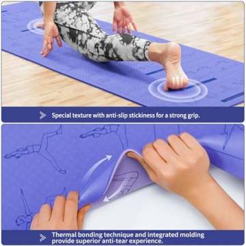Sportneer Non-Slip Yoga Mat with 150 Poses Guide