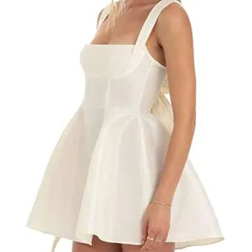 Elegant Backless Satin Mini Dress for Women