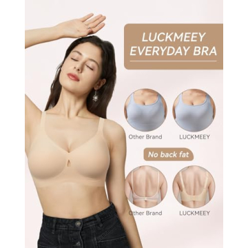 LUCKMEEY Women's Wireless Push Up Bras for Comfort
