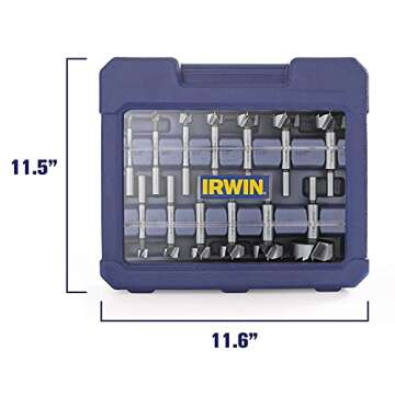 IRWIN Marples Forstner Bit Set, Wood Drill Bits, Made of Carbon Steel, Ideal for Fine Woodworking, Cabinet-making and more, 14 Pieces (1966893)