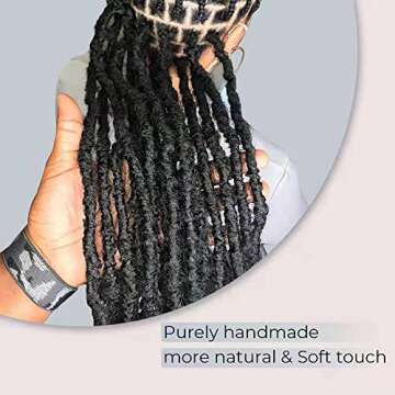 Niseyo Wild Locs 30 Inch Distressed New Faux Locs with Curly Ends 8 Packs Long Soft Pre-looped Goddess Locs Crochet Hair (2#, Off Black)