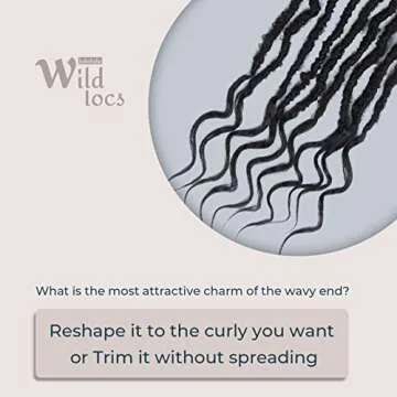 Niseyo Wild Locs 30 Inch Distressed New Faux Locs with Curly Ends 8 Packs Long Soft Pre-looped Goddess Locs Crochet Hair (2#, Off Black)